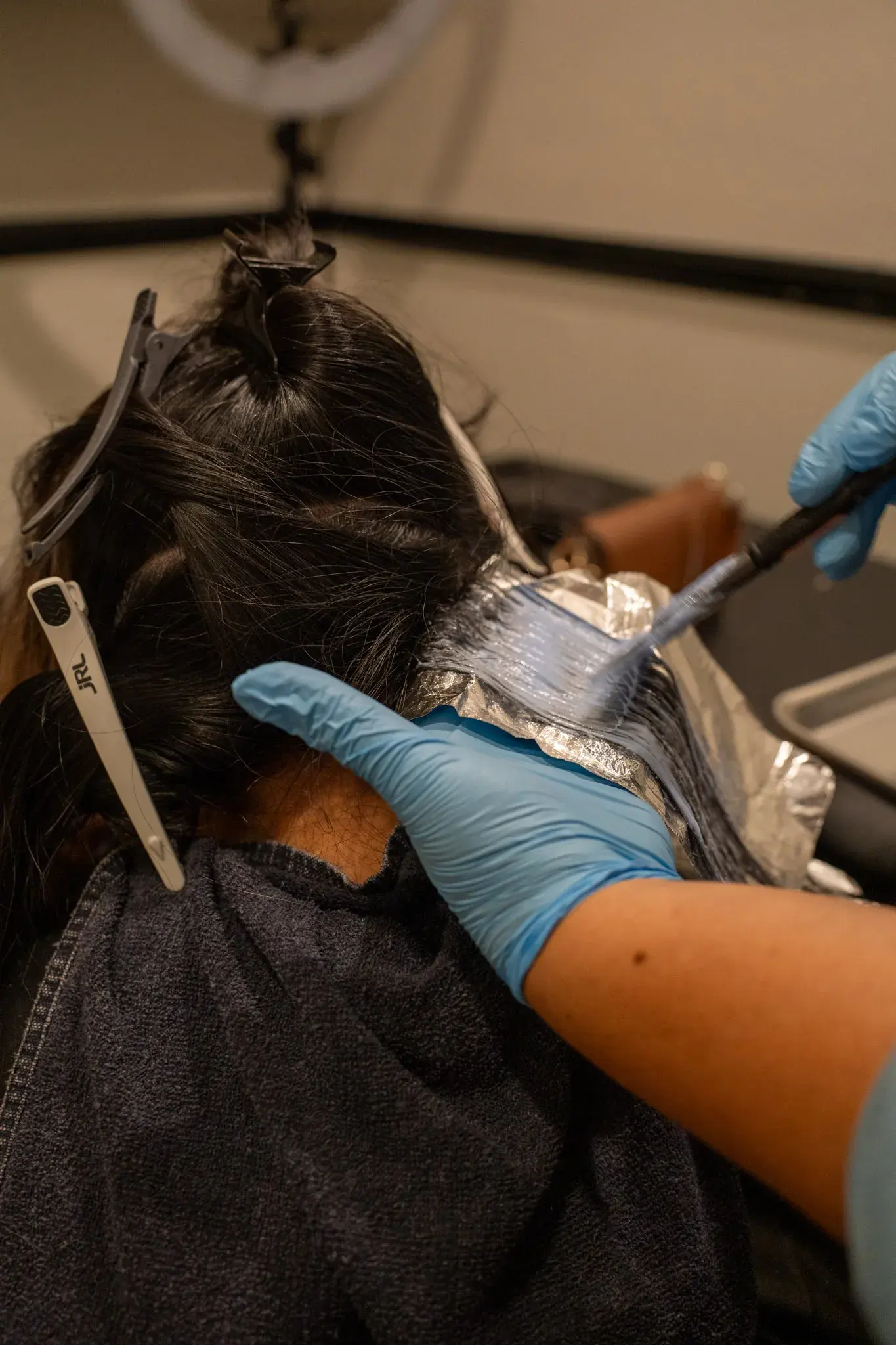 Professional bleaching application process at F&J Beauty Studio in Anaheim, CA