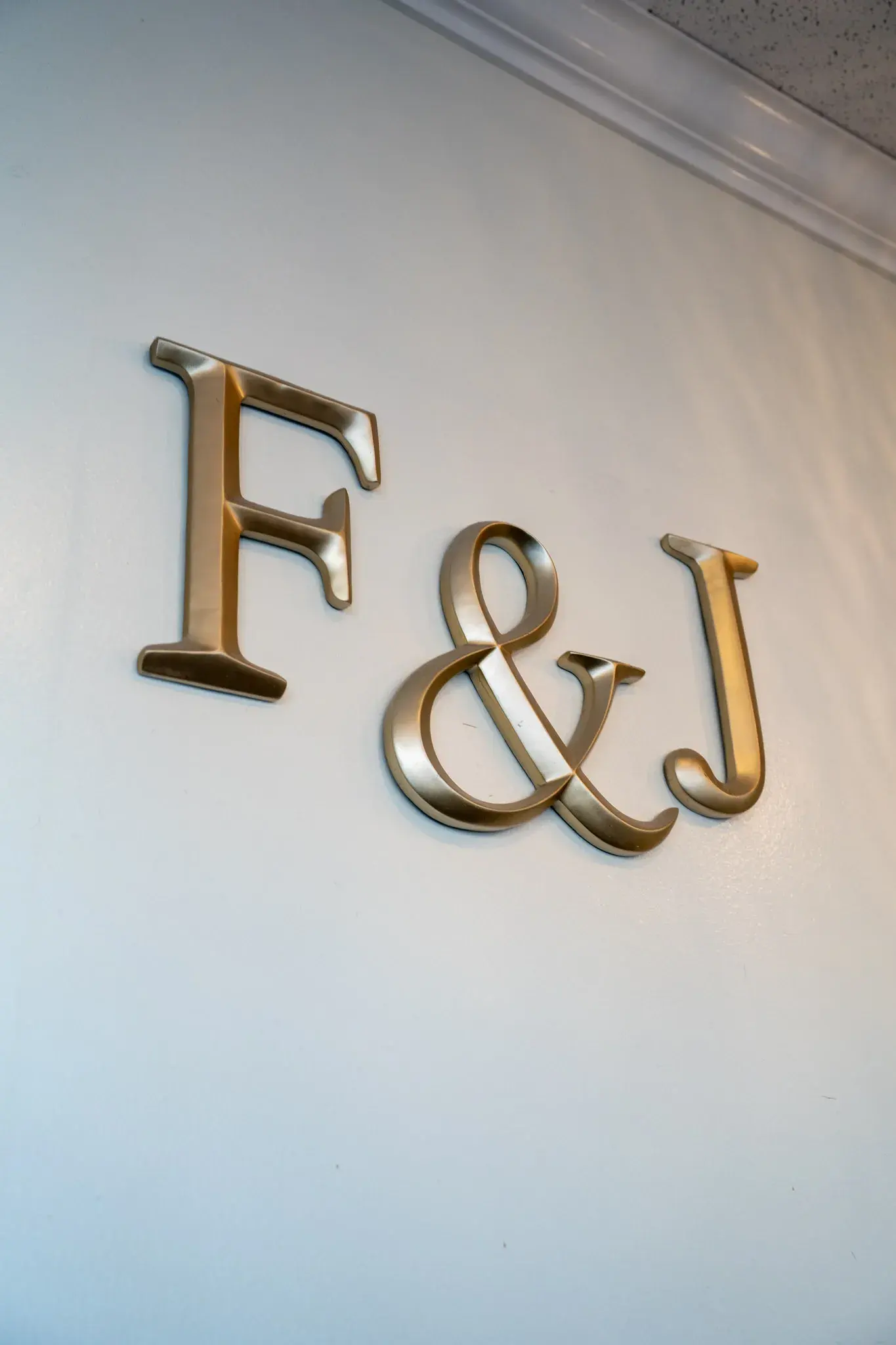F&J Beauty Studio indoor logo signage at the Anaheim, CA salon